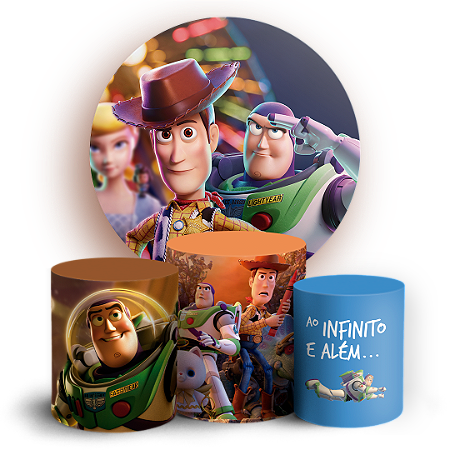 Capas Painel Redondo e Trio Cilindro Sublimado - Toy Story