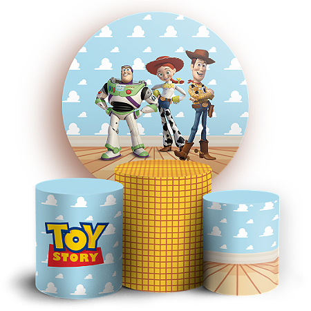 Capas Painel Redondo e Trio Cilindro Sublimado - Toy Story