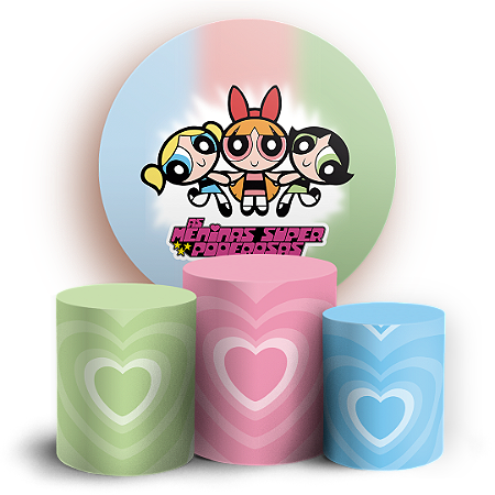 Capas Painel Redondo e Trio Cilindro Sublimado - As Meninas Super Poderosas