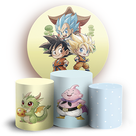 Capas Painel Redondo e Trio Cilindro Sublimado - Dragon Ball