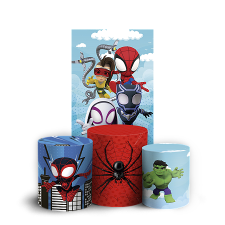 Capas Faixa Lateral e Trio Cilindro Sublimado Vest Facil - Homem Aranha Miles Morales