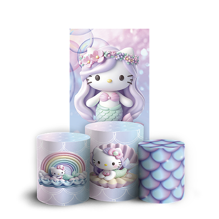 Capas Faixa Lateral e Trio Cilindro Sublimado Vest Facil - Hello Kitty