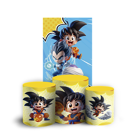 Capas Faixa Lateral e Trio Cilindro Sublimado Vest Facil - Dragon Ball