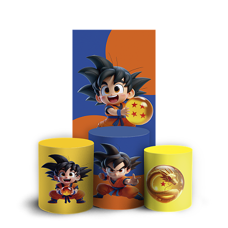 Capas Faixa Lateral e Trio Cilindro Sublimado Vest Facil - Dragon Ball