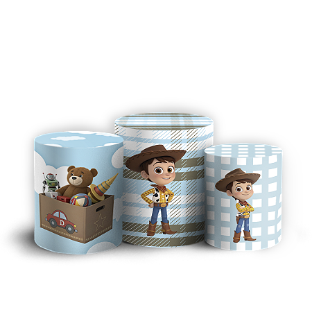 Capas Trio Cilindro Sublimado Vest Facil - Toy Story