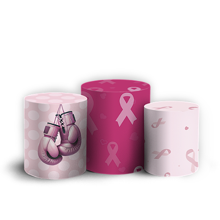 Capas Trio Cilindro Sublimado Vest Facil - Outubro Rosa