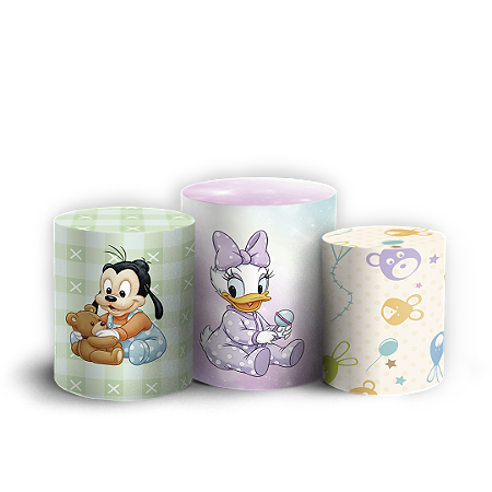 Capas Trio Cilindro Sublimado Vest Facil - Mickey E Minnie