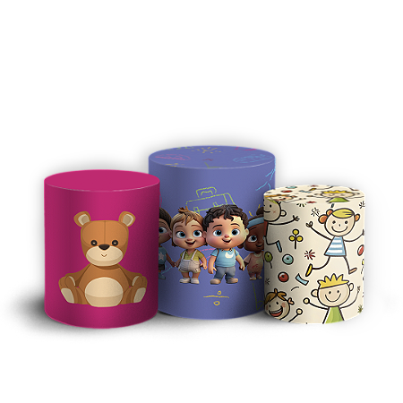 Capas Trio Cilindro Sublimado Vest Facil - Dia Das Crianças