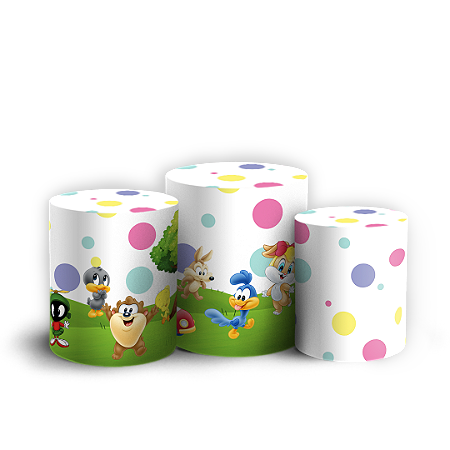 Capas Trio Cilindro Sublimado Vest Facil - Baby Looney Tunes