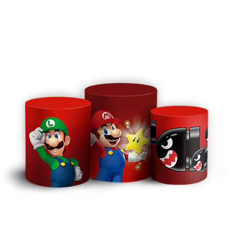 Capas Trio Cilindro Sublimado Vest Facil - Super Mario