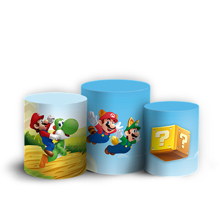 Capas Trio Cilindro Sublimado Vest Facil - Super Mario