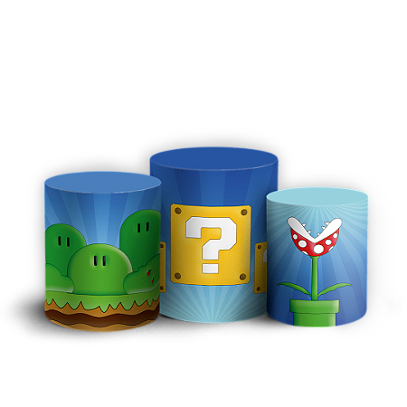 Capas Trio Cilindro Sublimado Vest Facil - Super Mario