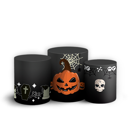 Capas Trio Cilindro Sublimado Vest Facil - Dia das Bruxas Halloween
