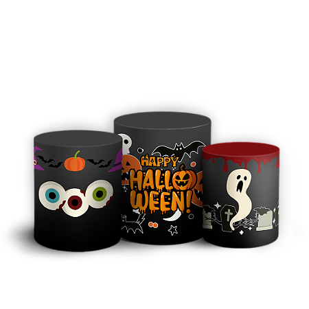 Capas Trio Cilindro Sublimado Vest Facil - Dia das Bruxas Halloween
