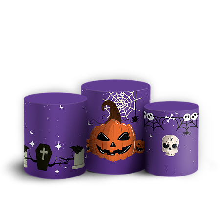 Capas Trio Cilindro Sublimado Vest Facil - Dia das Bruxas Halloween