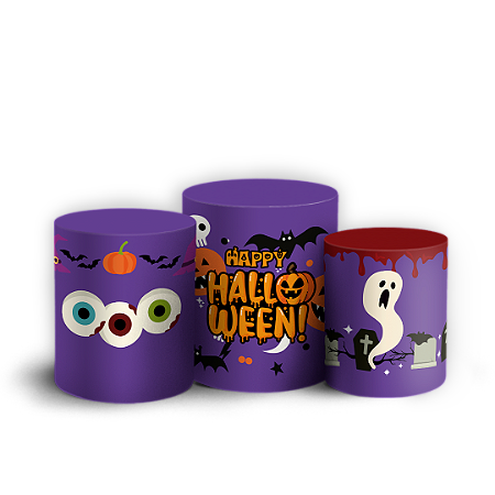 Capas Trio Cilindro Sublimado Vest Facil - Dia das Bruxas Halloween