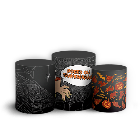 Capas Trio Cilindro Sublimado Vest Facil - Dia das Bruxas Halloween