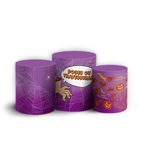 Capas Trio Cilindro Sublimado Vest Facil - Dia das Bruxas Halloween