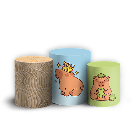 Capas Trio Cilindro Sublimado Vest Facil - Capivara