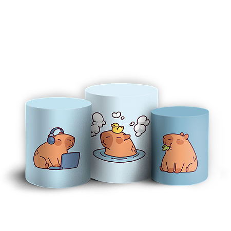 Capas Trio Cilindro Sublimado Vest Facil - Capivara