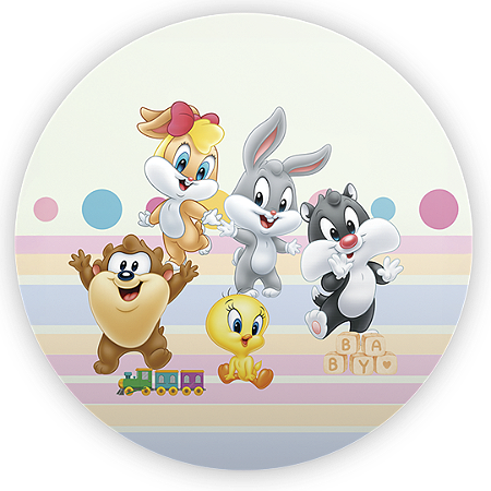 Capa Painel Redondo Sublimado - Baby Looney Tunes