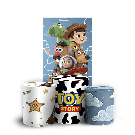 Capas Faixa Lateral e Trio Cilindro Sublimado Vest Facil - Toy Story