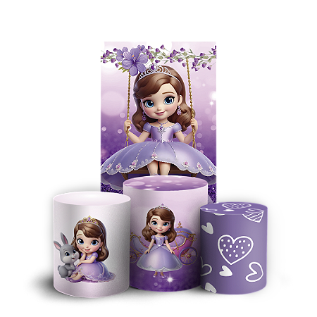 Capas Faixa Lateral e Trio Cilindro Sublimado Vest Facil - Princesa Sofia