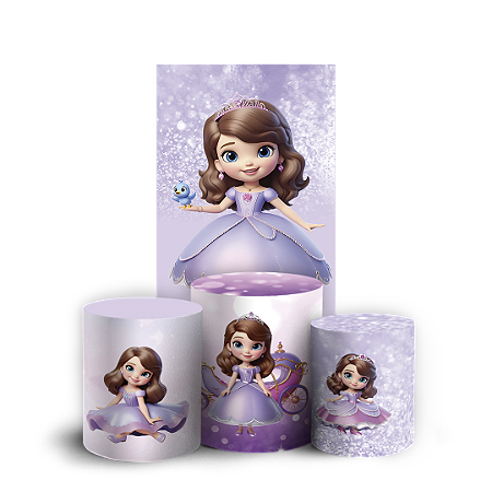 Capas Faixa Lateral e Trio Cilindro Sublimado Vest Facil - Princesa Sofia