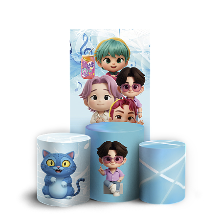 Capas Faixa Lateral e Trio Cilindro Sublimado Vest Facil - Guerreiras Do K Pop