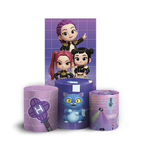 Capas Faixa Lateral e Trio Cilindro Sublimado Vest Facil - Guerreiras Do K Pop