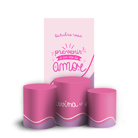 Capas Faixa Lateral e Trio Cilindro Sublimado Vest Facil - Outubro Rosa