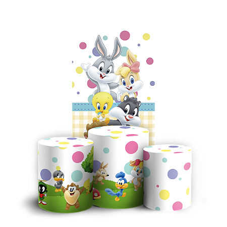Capas Faixa Lateral e Trio Cilindro Sublimado Vest Facil - Baby Looney Tunes