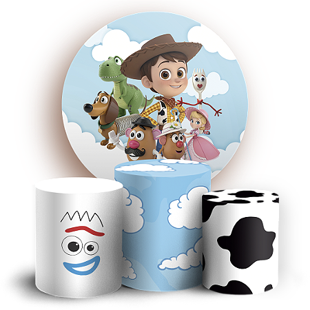 Capas Painel Redondo e Trio Cilindro Sublimado - Toy Story