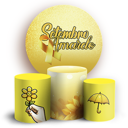 Capas Painel Redondo e Trio Cilindro Sublimado - Setembro Amarelo