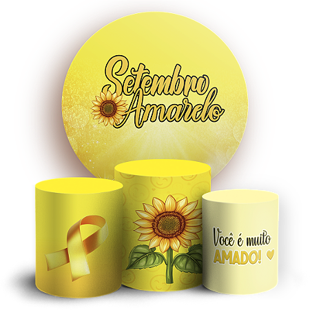 Capas Painel Redondo e Trio Cilindro Sublimado - Setembro Amarelo