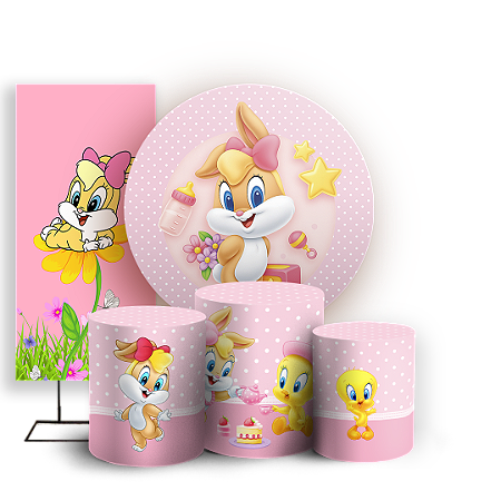 Capas Painel Redondo Trio Cilindro e Faixa Lateral Sublimado - Baby Lola