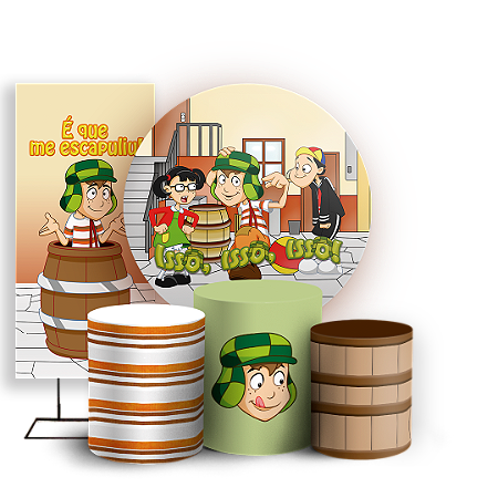 Capas Painel Redondo Trio Cilindro e Faixa Lateral Sublimado - Chaves