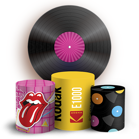 Capas Painel Redondo e Trio Cilindro Sublimado - Anos 80 - Vivi Mide