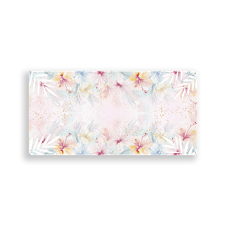 Capa Painel Retangular Sublimado - Fundo Floral Lilo e Stitch