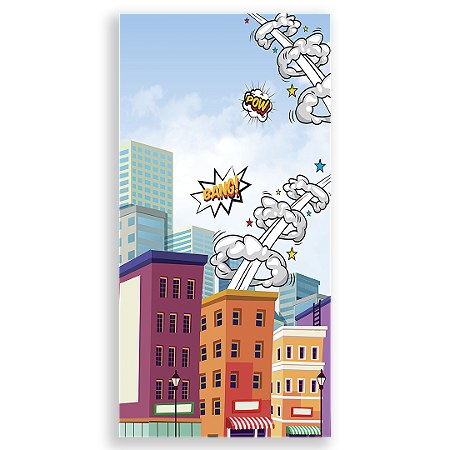 Capa Faixa Lateral Sublimado - Fundo Cidade Herois -Vivi Mide