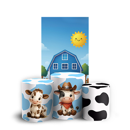 Capas Faixa Lateral e Trio Cilindro Sublimado Vest Facil - Vaquinha Eu Amo Tetê