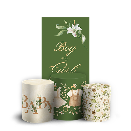 Capas Faixa Lateral e Trio Cilindro Sublimado Vest Facil - Chá Revelação