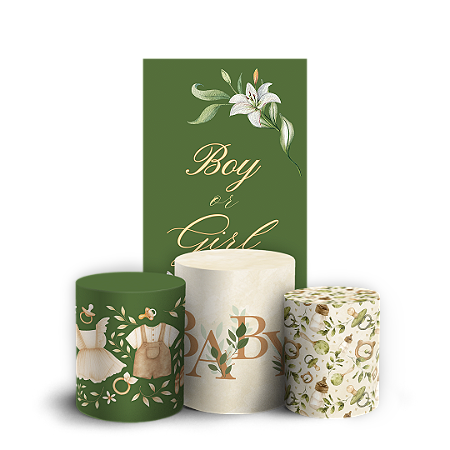 Capas Faixa Lateral e Trio Cilindro Sublimado Vest Facil - Chá Revelação