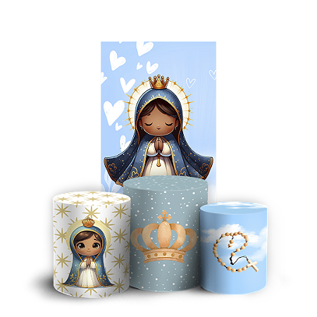 Capas Faixa Lateral e Trio Cilindro Sublimado Vest Facil - Nossa Senhora