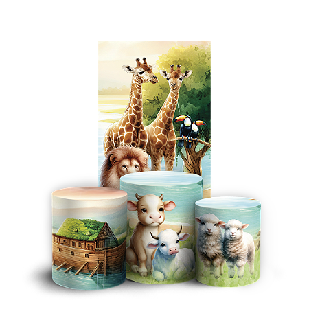 Capas Faixa Lateral e Trio Cilindro Sublimado Vest Facil - Arca de Noé