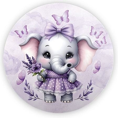 Capa Mini Painel Sublimado - Elefantinha Lilás