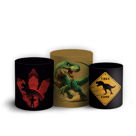 Capas Trio Cilindro Sublimado Vest Facil - Dinossauro