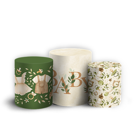 Capas Trio Cilindro Sublimado Vest Facil - Chá Revelação