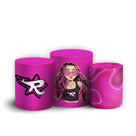 Capas Trio Cilindro Sublimado Vest Facil - Os Rosas