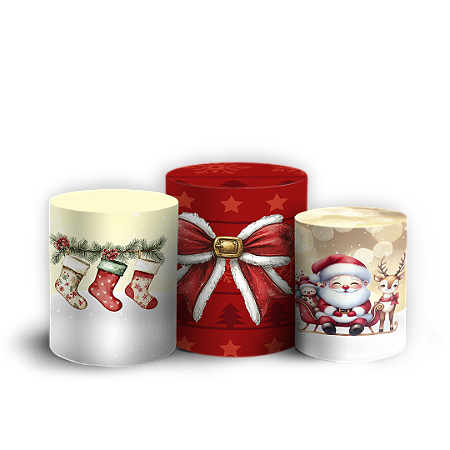 Capas Trio Cilindro Sublimado Vest Facil - Natal